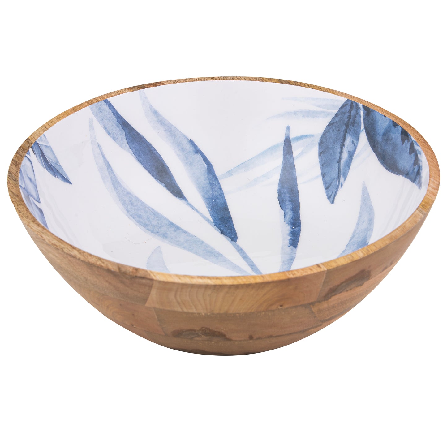 Blue Lagoon Large Mango Wood Bowl