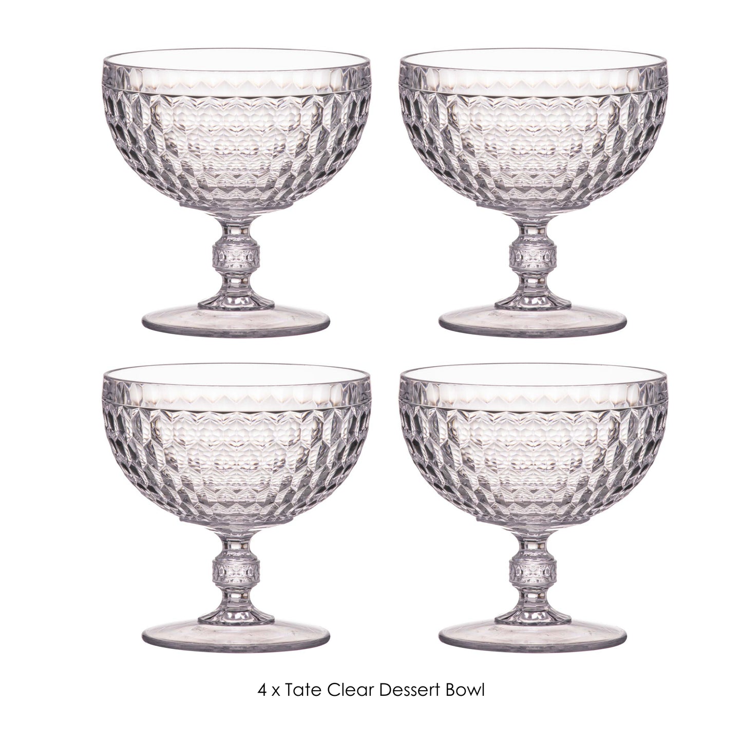 Tate Clear Dessert Bowl 4pk