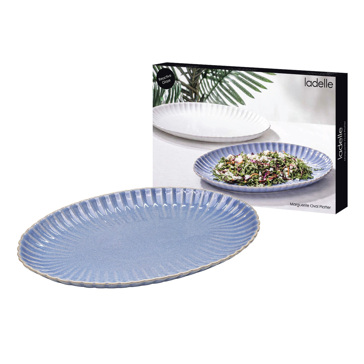 Marguerite Powder Blue Oval Platter