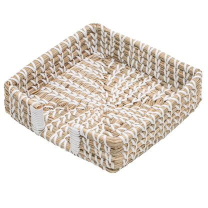 Seagrass Woven White Napkin Holder