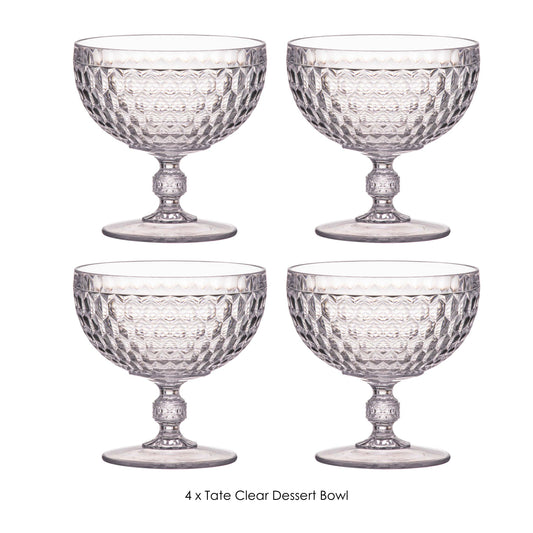 Tate Clear Dessert Bowl 4pk