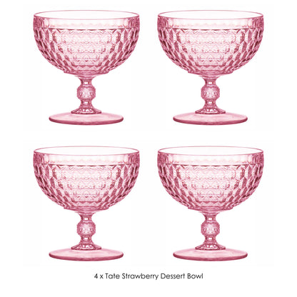 Tate Strawberry Dessert Bowl 4pk