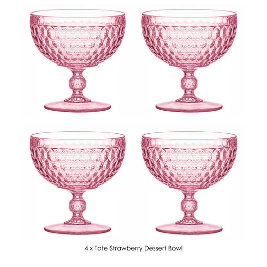 Tate Strawberry Dessert Bowl 4pk